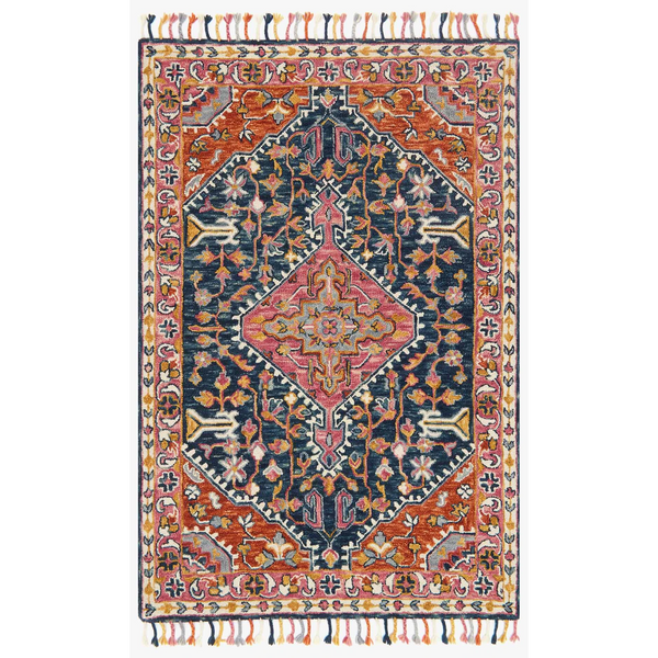 Loloi Rugs Zharah Collection - ZR-01 Navy/Multi-Loloi Rugs-Blue Hand Home