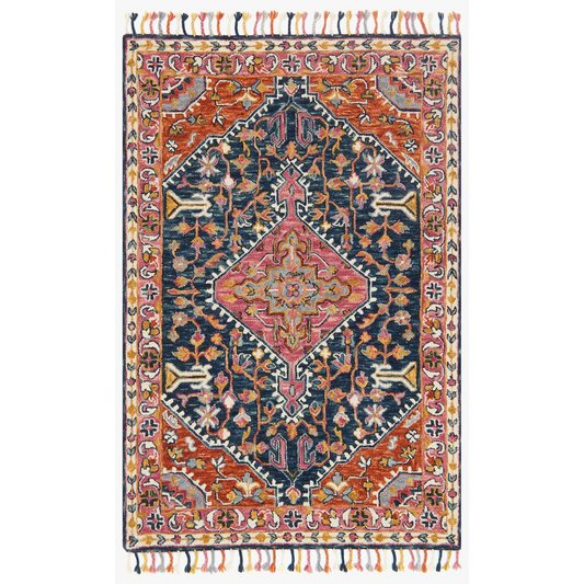 Loloi Rugs Zharah Collection - ZR-01 Navy/Multi-Loloi Rugs-Blue Hand Home