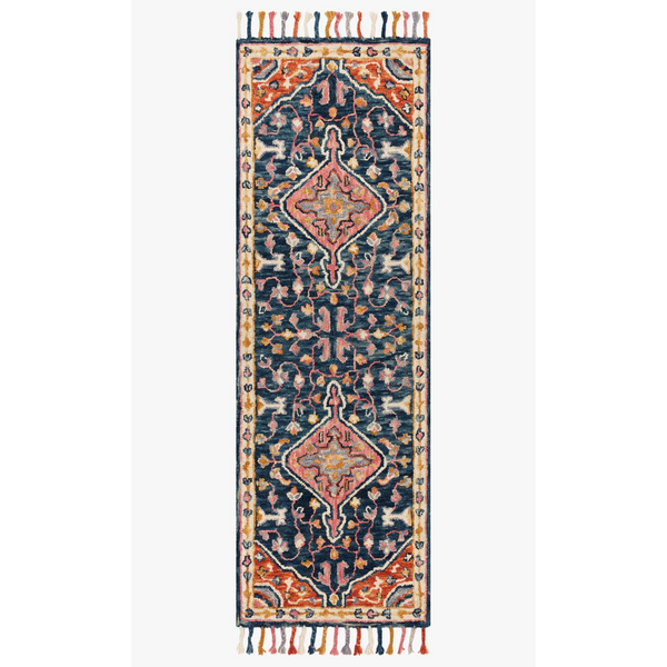 Loloi Rugs Zharah Collection - ZR-01 Navy/Multi-Loloi Rugs-Blue Hand Home