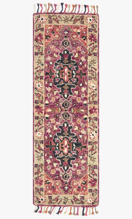 Loloi Rugs Zharah Collection - ZR-05 Raspberry/Taupe-Loloi Rugs-Blue Hand Home