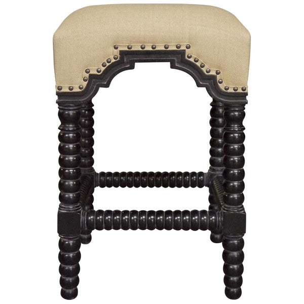 Noir Abacus Stool Hand Rubbed Black-Noir Furniture-Blue Hand Home