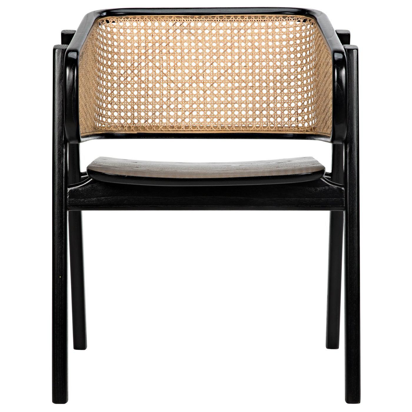 Delphi Chair with Caning, Charcoal Black