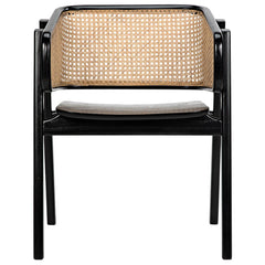 Delphi Chair with Caning, Charcoal Black