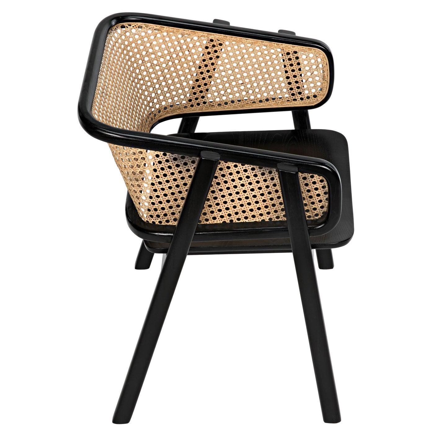 Delphi Chair with Caning, Charcoal Black
