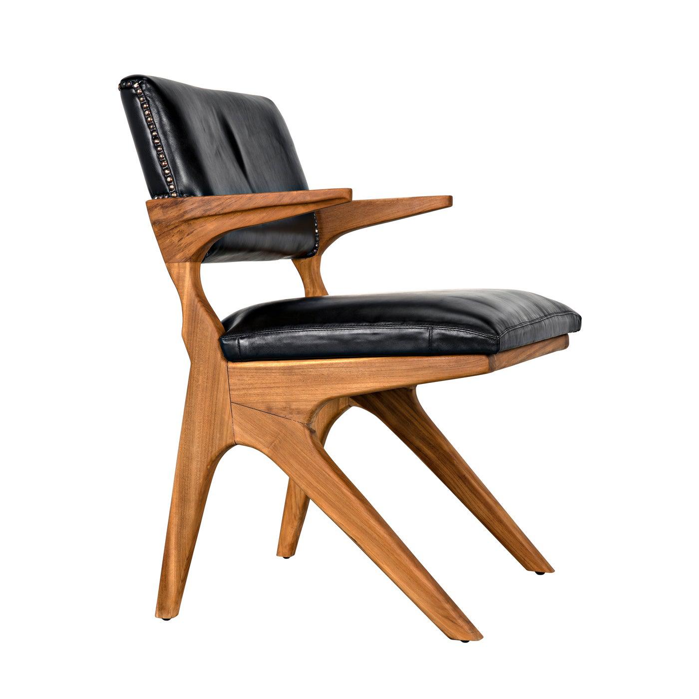 Dolores Chair, Teak with Leather-Noir Furniture-Blue Hand Home