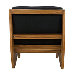 Portofino Chaise, Teak with Black Cotton