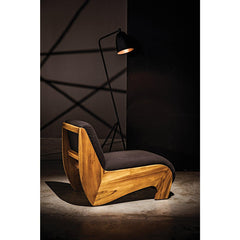 Portofino Chaise, Teak with Black Cotton