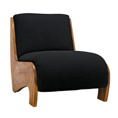 Portofino Chaise, Teak with Black Cotton