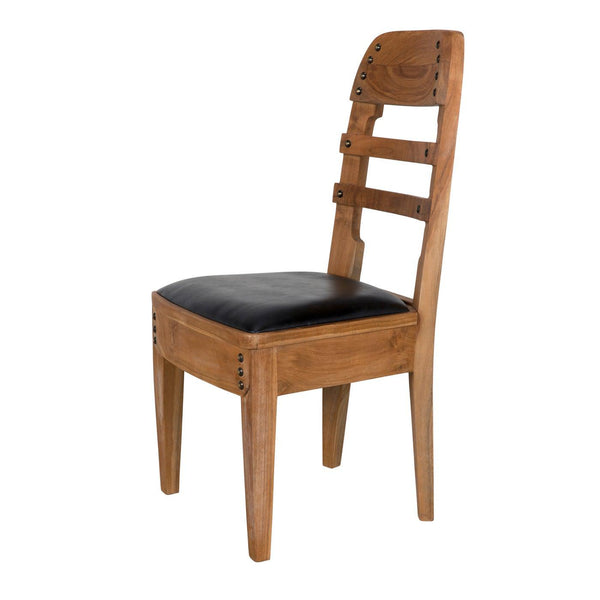Laila Chair, Teak with Leather-Noir Furniture-Blue Hand Home