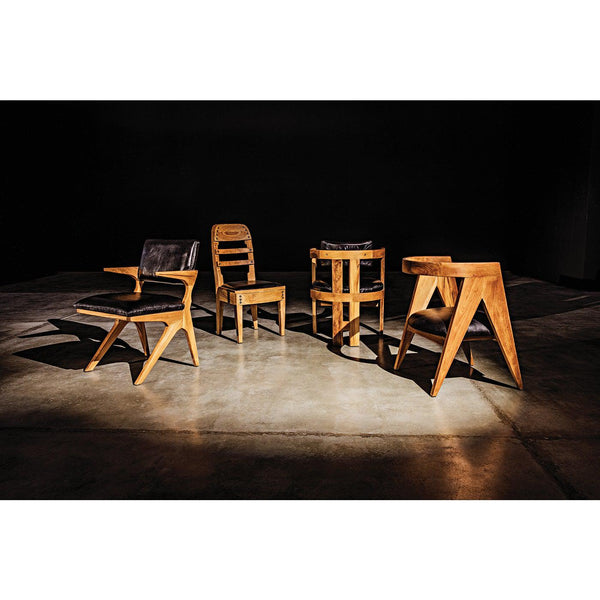 Laila Chair, Teak with Leather-Noir Furniture-Blue Hand Home
