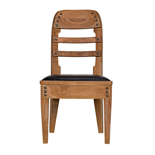 Laila Chair, Teak with Leather-Noir Furniture-Blue Hand Home