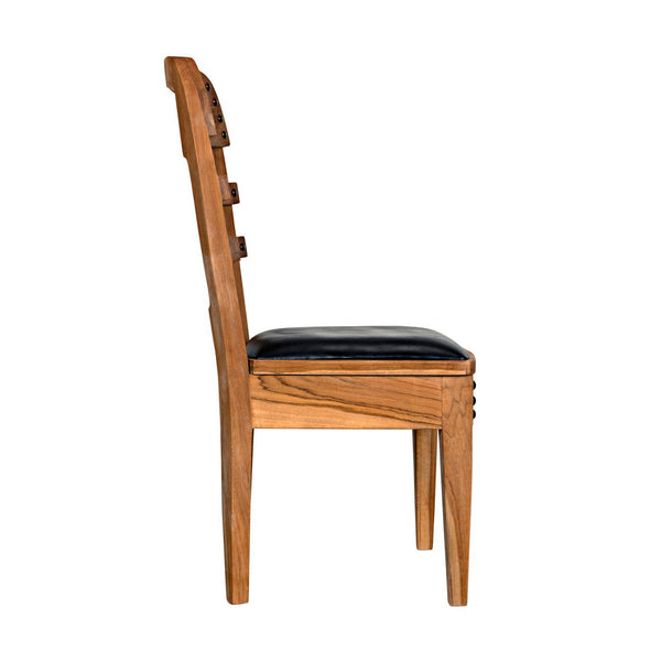 Laila Chair, Teak with Leather-Noir Furniture-Blue Hand Home