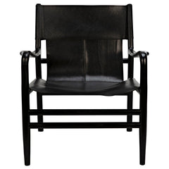 Clancy Chair with Leather, Charcoal Black