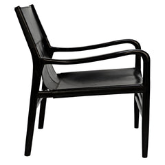 Clancy Chair with Leather, Charcoal Black