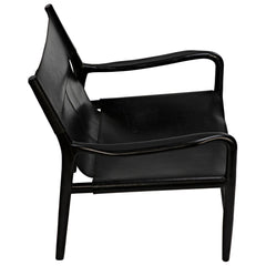 Clancy Chair with Leather, Charcoal Black