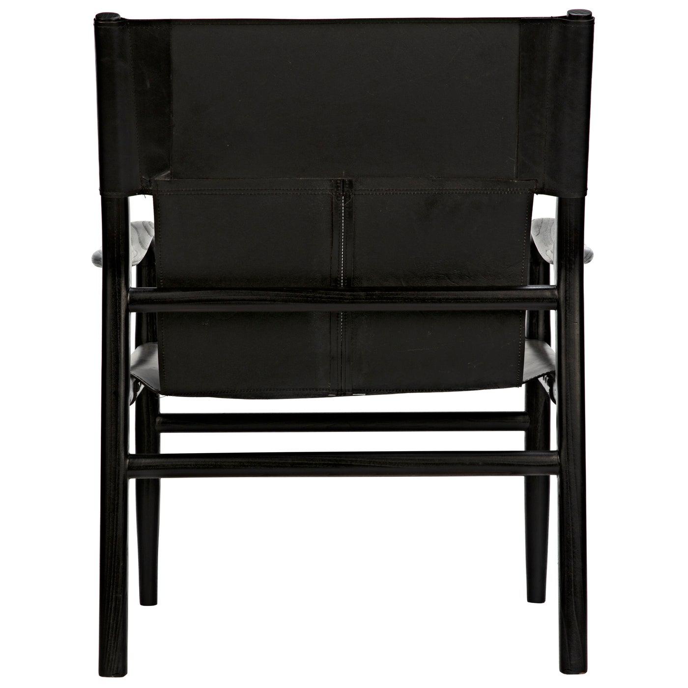 Clancy Chair with Leather, Charcoal Black