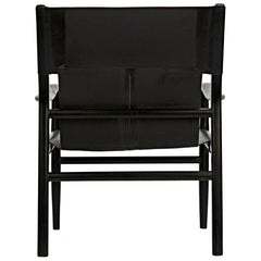 Clancy Chair with Leather, Charcoal Black
