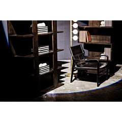 Clancy Chair with Leather, Charcoal Black