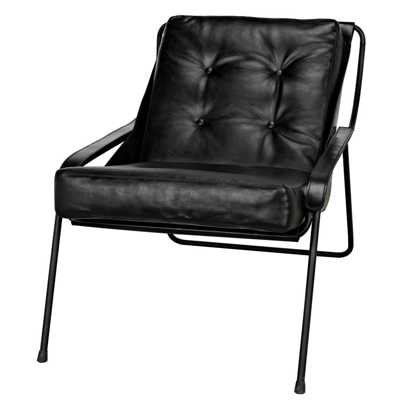Mr. Malcom Chair, Leather with Metal