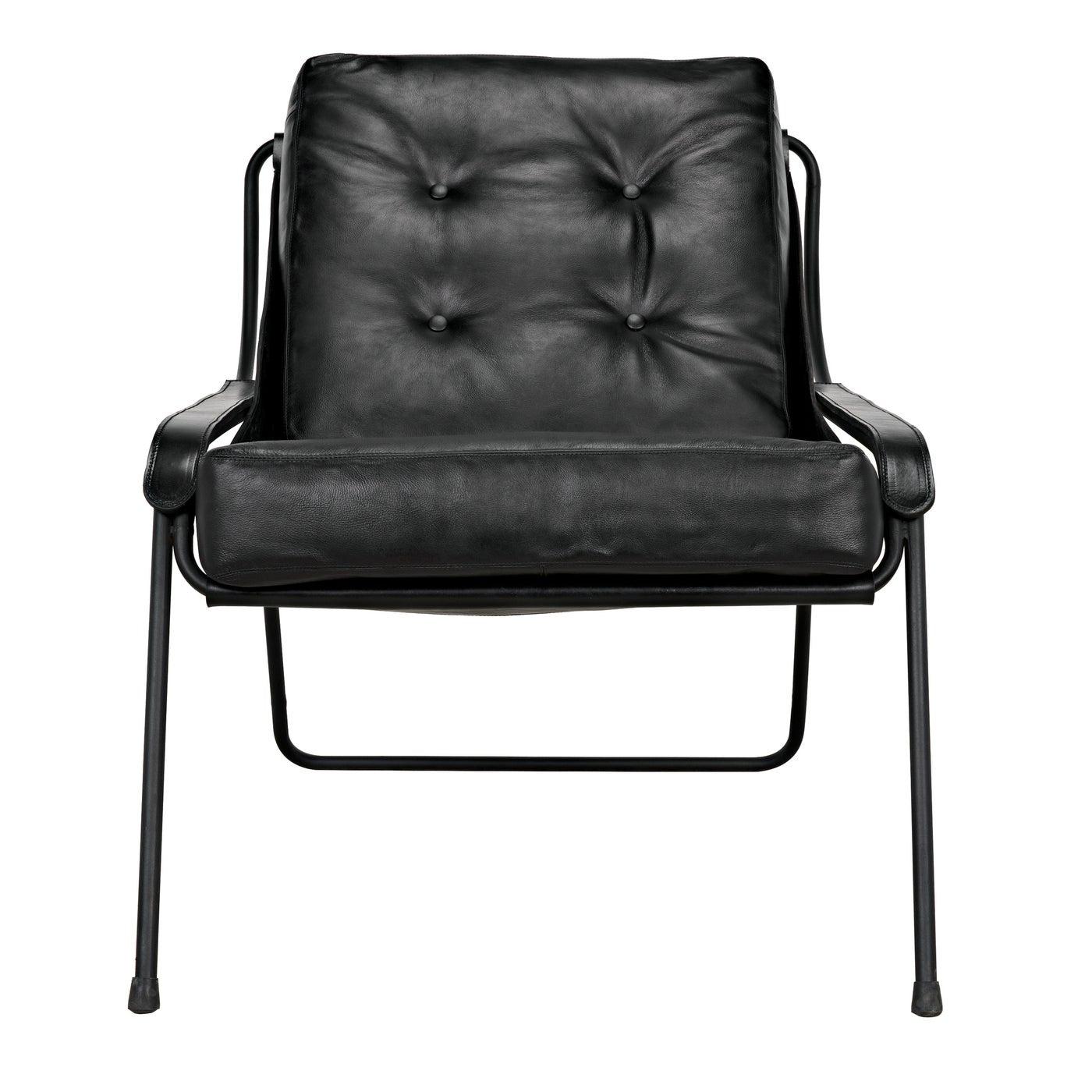 Mr. Malcom Chair, Leather with Metal