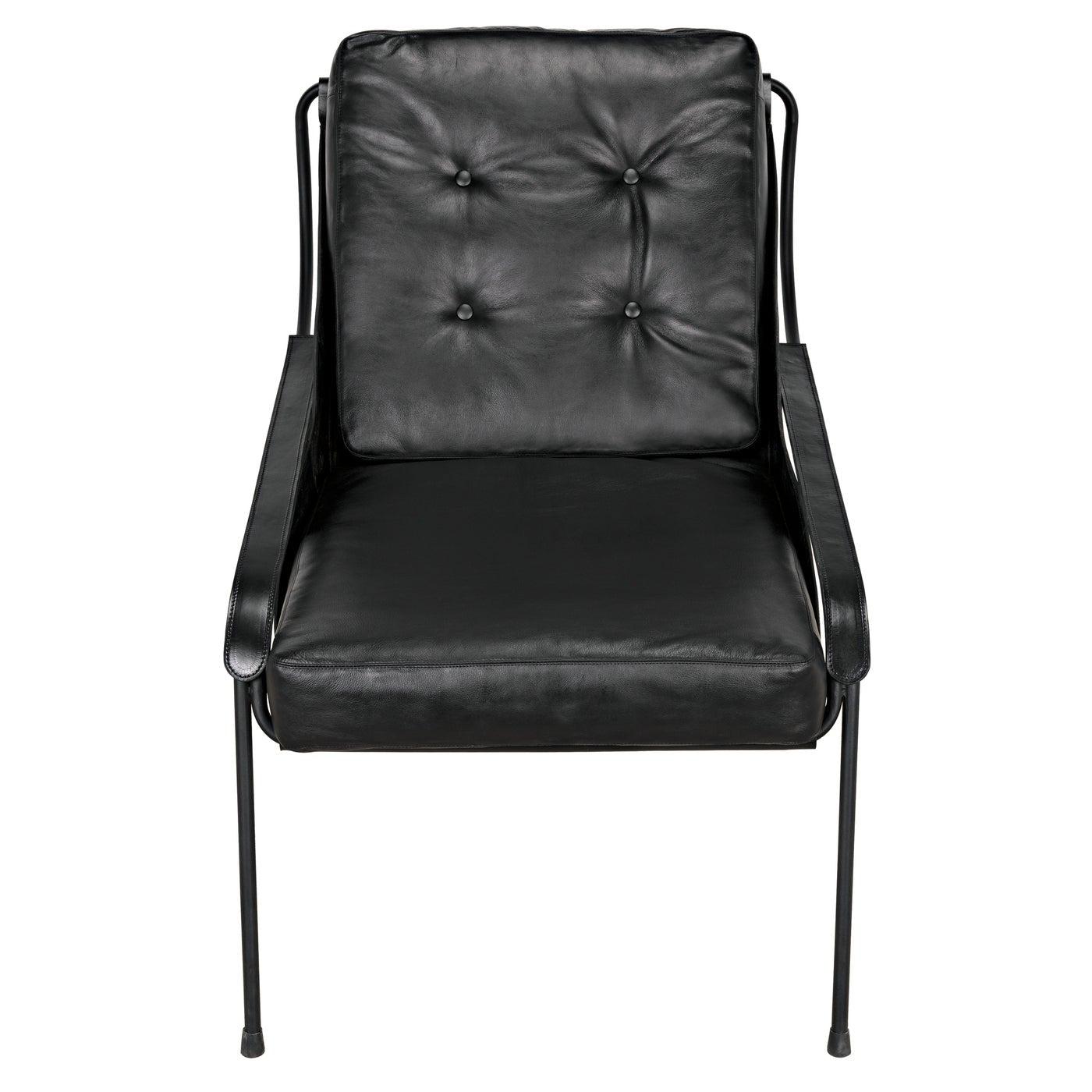 Mr. Malcom Chair, Leather with Metal