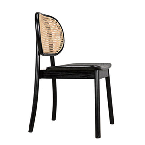 Brahms Chair, Charcoal Black with Caning-Noir Furniture-Blue Hand Home