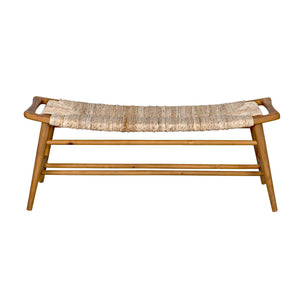 Stockholm Bench with Woven-Noir Furniture-Blue Hand Home