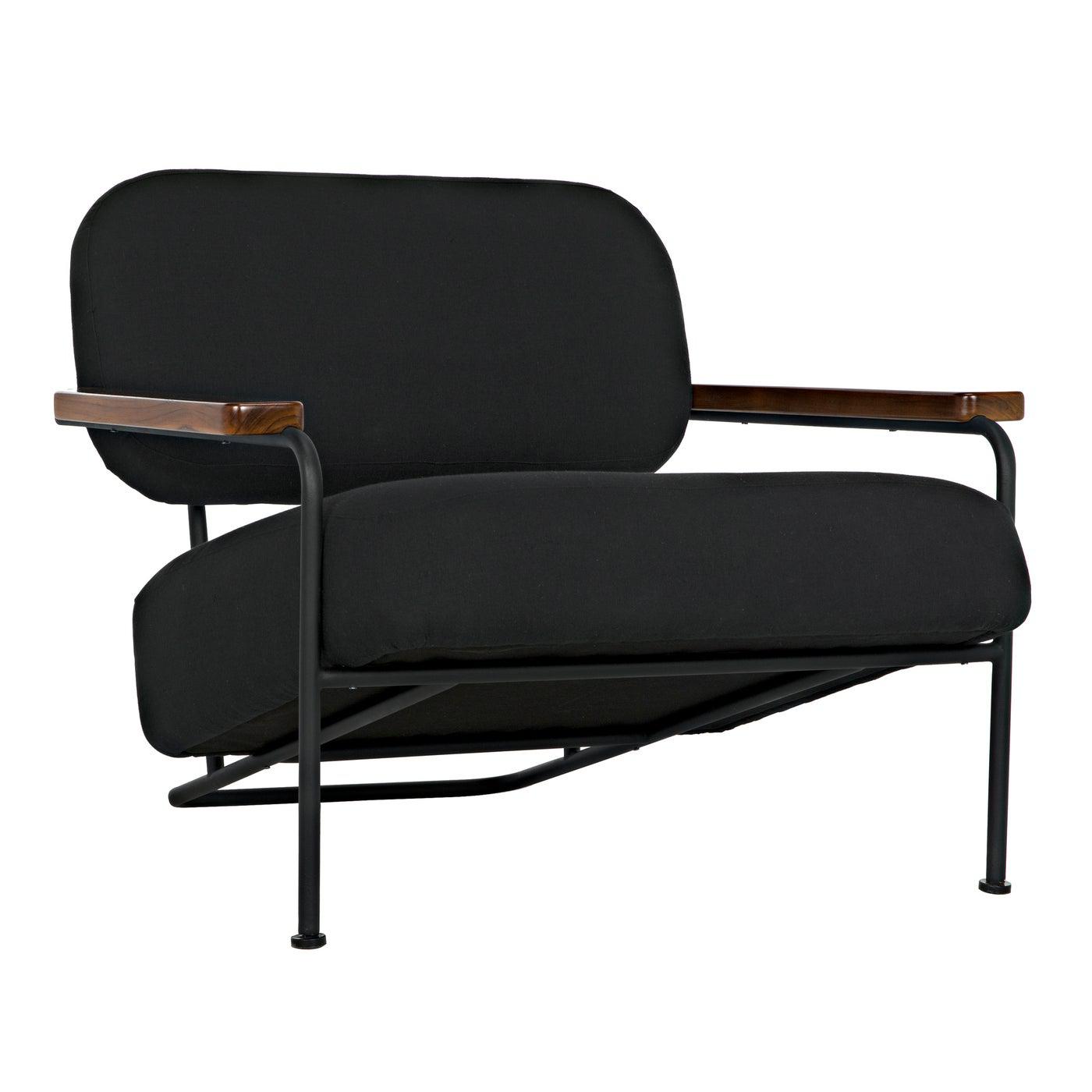 Zeus Chair with Black Cotton Fabric-Noir Furniture-Blue Hand Home