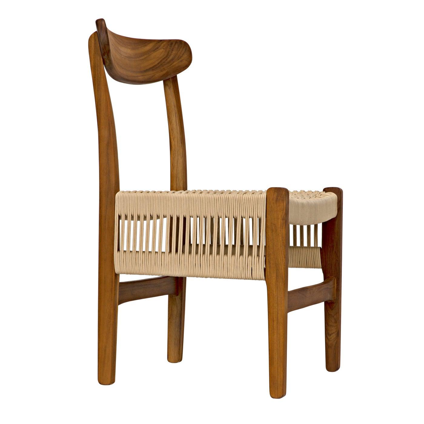Shagira Chair, Teak with Woven Rope-Noir Furniture-Blue Hand Home