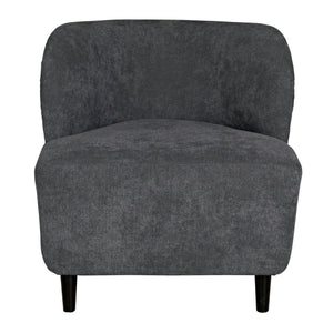 Laffont Chair with Grey Fabric-Noir Furniture-Blue Hand Home