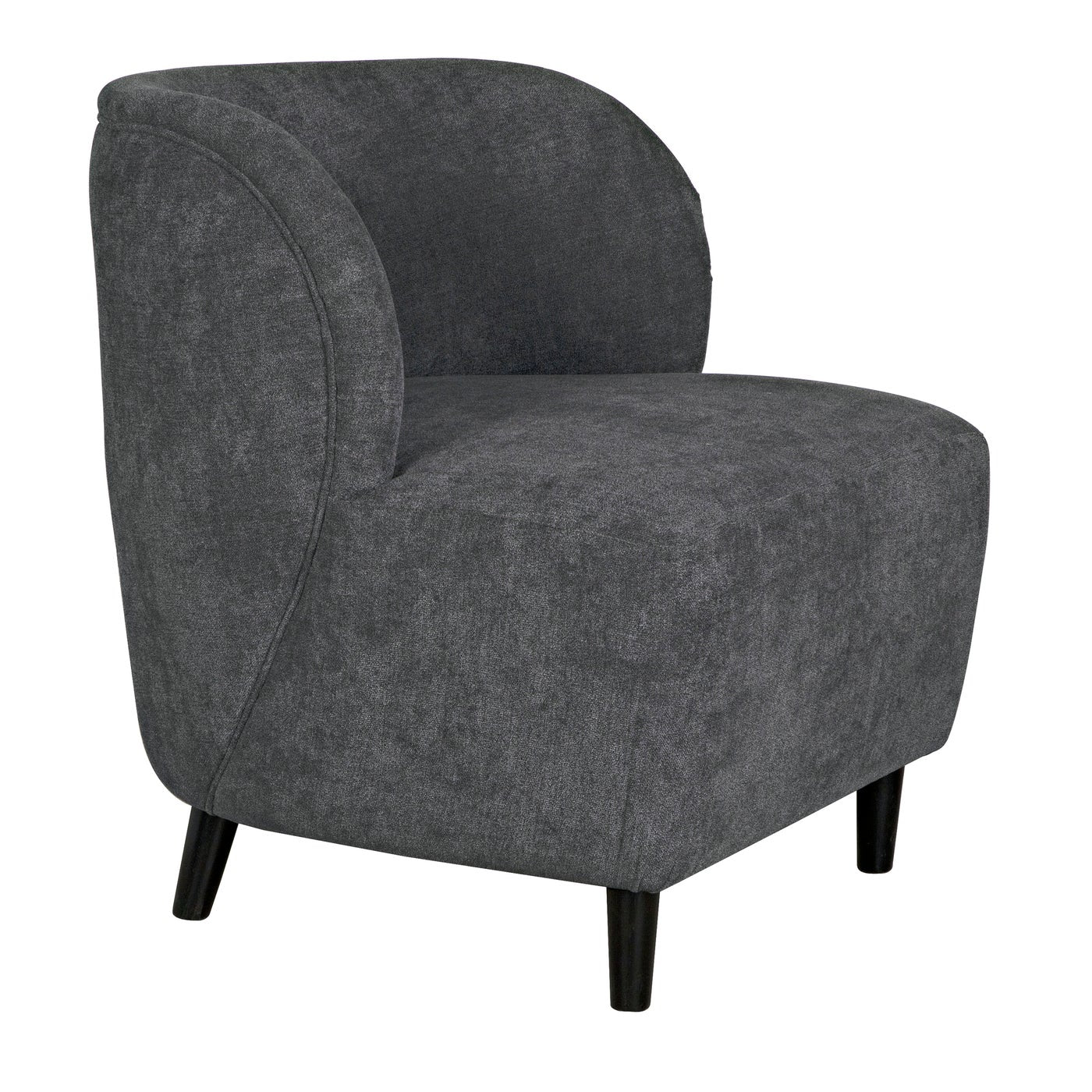 Laffont Chair with Grey Fabric-Noir Furniture-Blue Hand Home