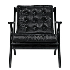 Lauda Chair with Black Leather-Noir Furniture-Blue Hand Home