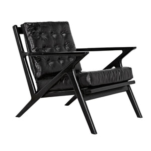 Lauda Chair with Black Leather-Noir Furniture-Blue Hand Home