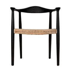 Dallas Chair, Black Burnt with Rattan