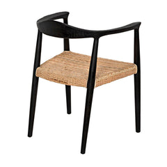 Dallas Chair, Black Burnt with Rattan