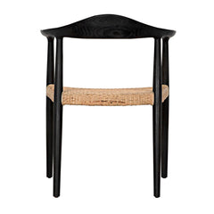Dallas Chair, Black Burnt with Rattan