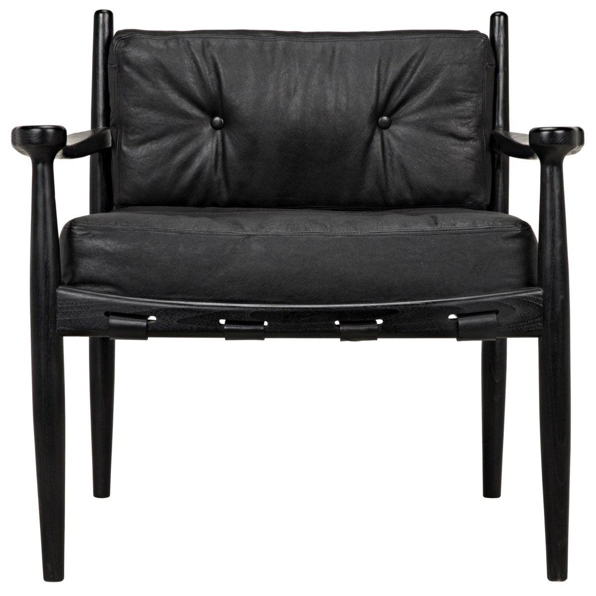 Noir Furniture Fogel Lounge Chair, Charcoal Black-Noir Furniture-Blue Hand Home