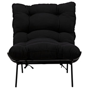 Hanzo Chair with Steel Legs, Charcoal Black-Noir Furniture-Blue Hand Home