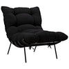 Hanzo Chair with Steel Legs, Charcoal Black-Noir Furniture-Blue Hand Home