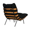 Hanzo Chair with Steel Legs, Teak-Noir Furniture-Blue Hand Home