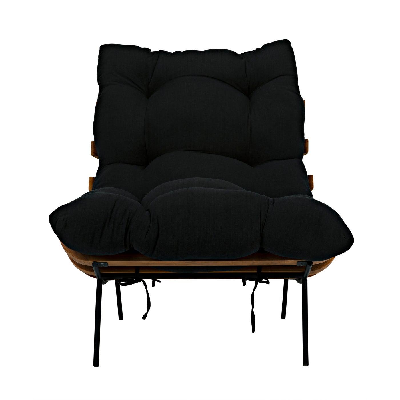 Hanzo Chair with Steel Legs, Teak-Noir Furniture-Blue Hand Home