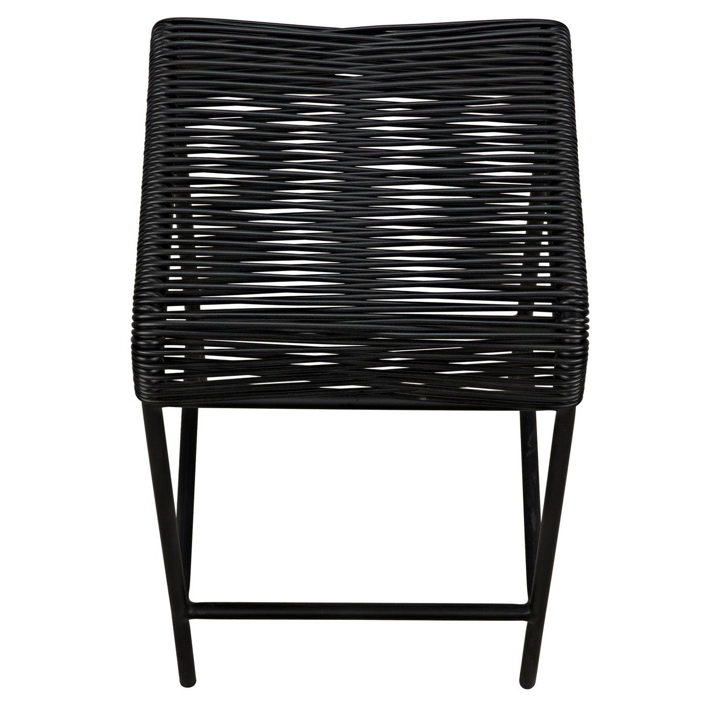 Hitam Counter Stool with Steel Frame