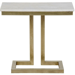Noir Furniture Alonzo Side Table, Antique Brass, Metal and Quartz-Noir Furniture-Blue Hand Home