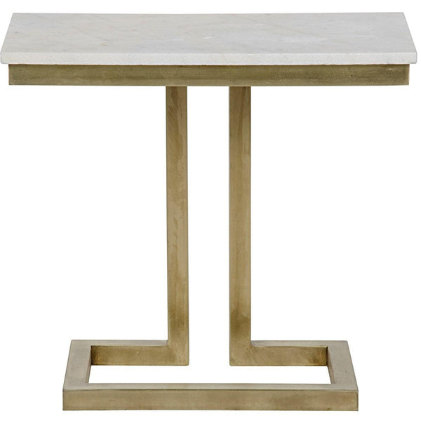 Noir Furniture Alonzo Side Table, Antique Brass, Metal and Quartz-Noir Furniture-Blue Hand Home