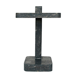 North Side Table, Black Marble-Noir Furniture-Blue Hand Home