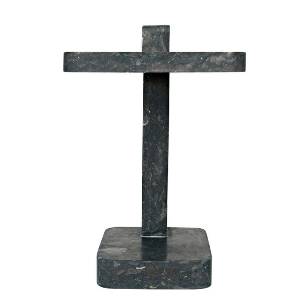 North Side Table, Black Marble-Noir Furniture-Blue Hand Home
