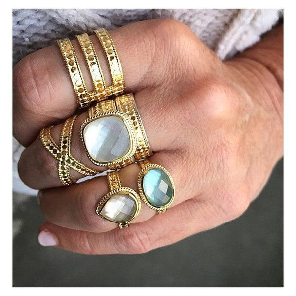 Anna Beck Triple Bar Ring - Silver-Anna Beck Jewelry-Blue Hand Home