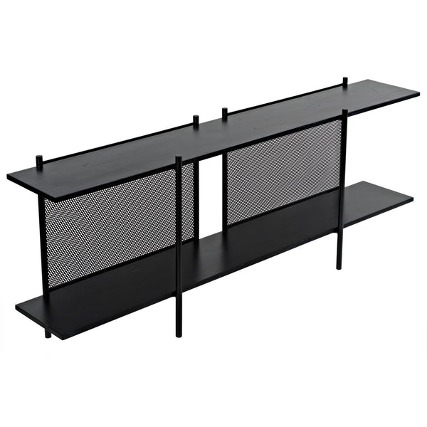 Anniston Console Steel/Walnut Shelves-CFC Furniture-Blue Hand Home
