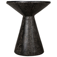Pedestal Side Table, Black Fiber Cement