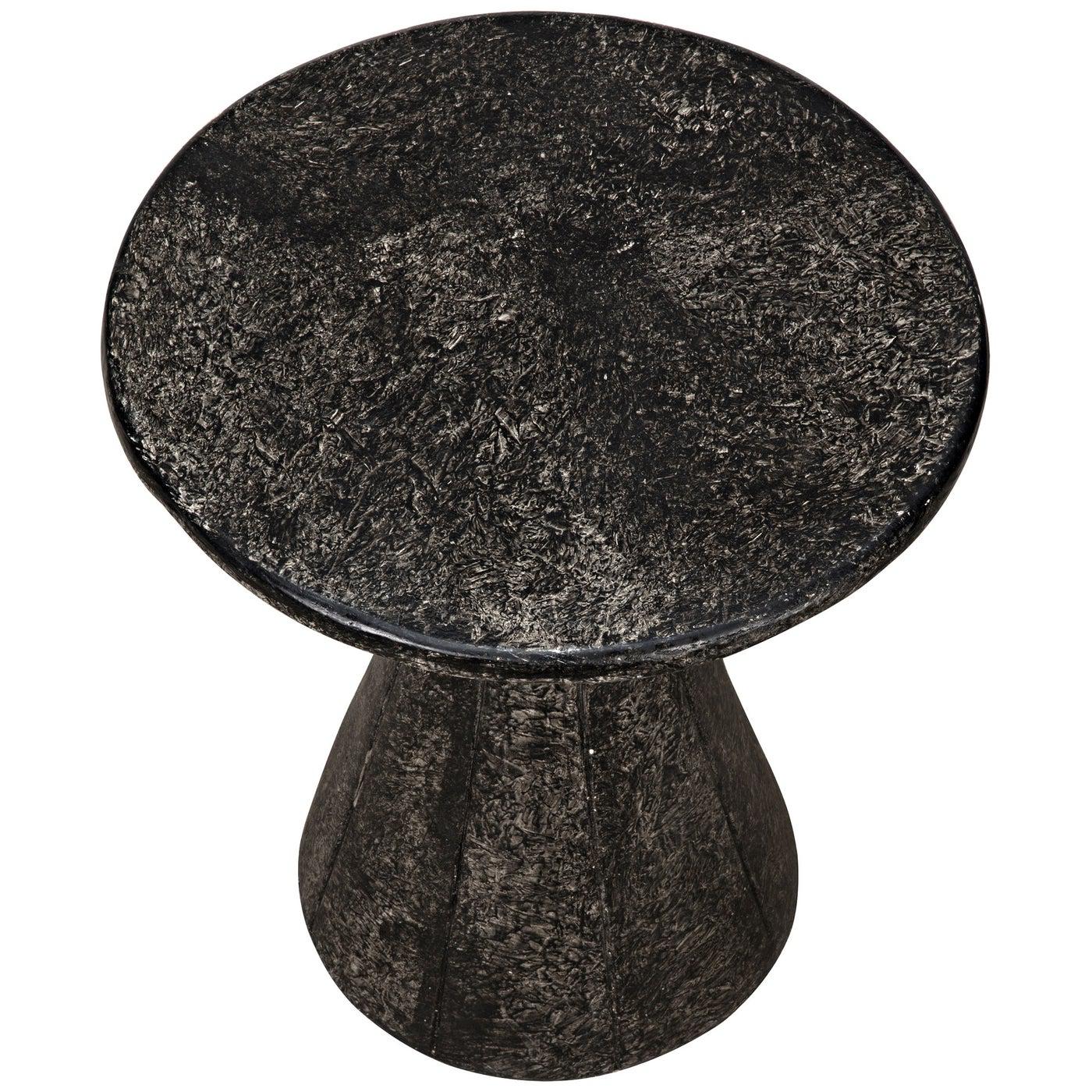 Pedestal Side Table, Black Fiber Cement